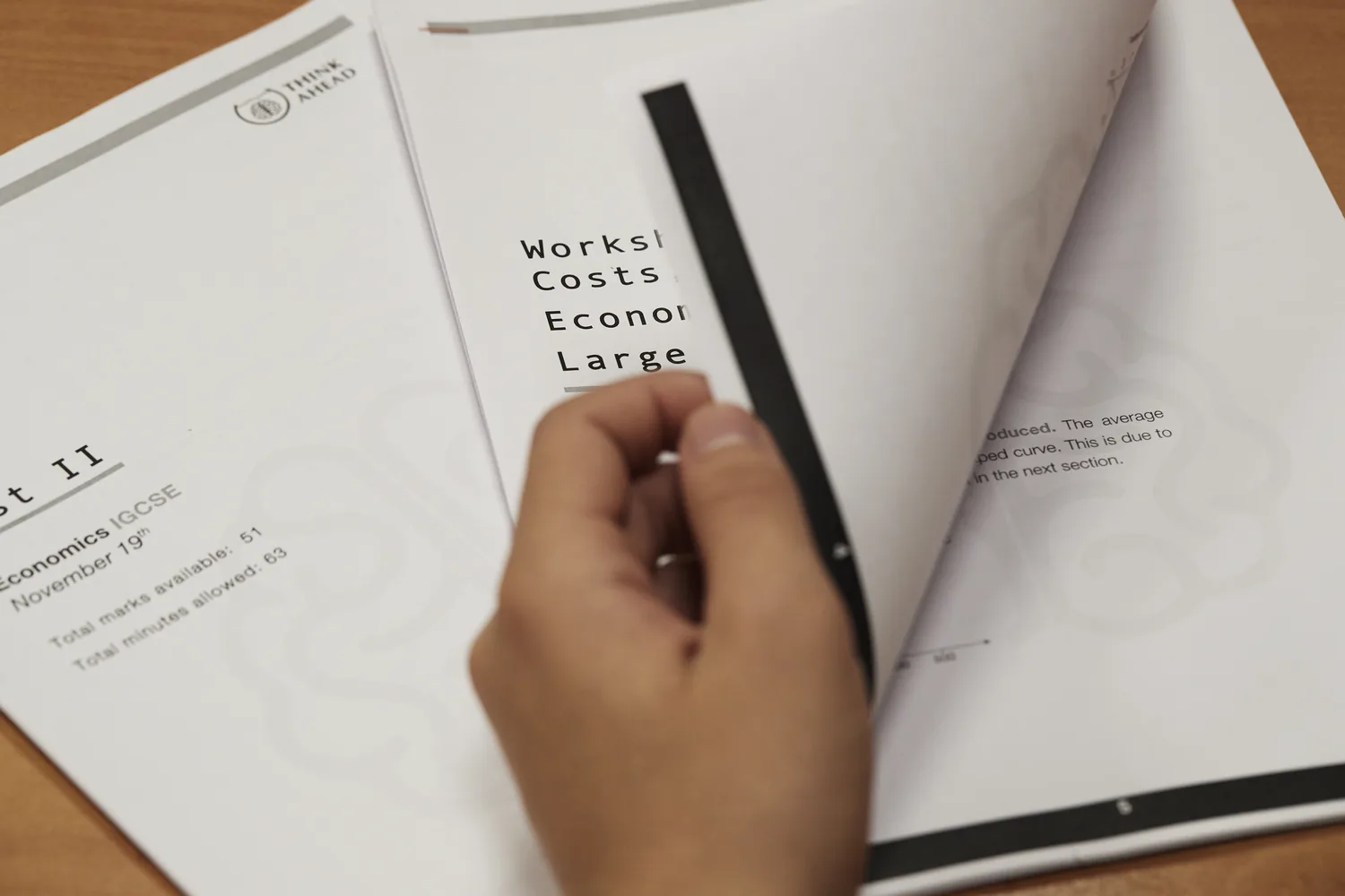 A Think Ahead theory-and-practice worksheet built on official exam questions